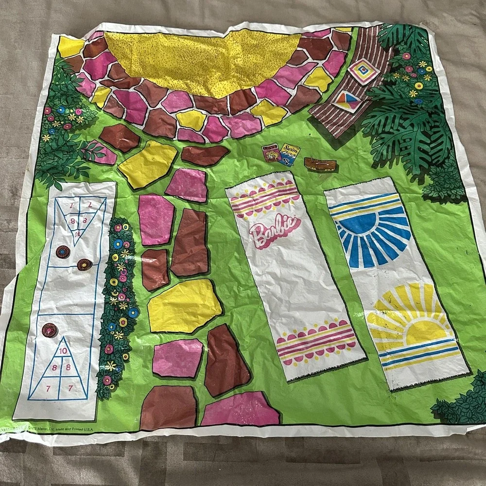 Vintage 1973 Barbie Pool Party Playset Mattel No 7897 Patio Mat‎ Set USA Toy
